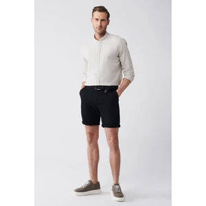 Erkek Siyah Esnek Patara Chino Kanvas Şort B003730