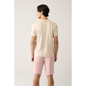 Avva Erkek Bej Bisiklet Yaka Soft Touch Regular Fit T-Shirt B001171