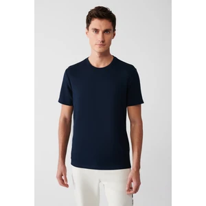 Erkek Lacivert Bisiklet Yaka Yumuşak Tuşeli T-shirt A31y1003