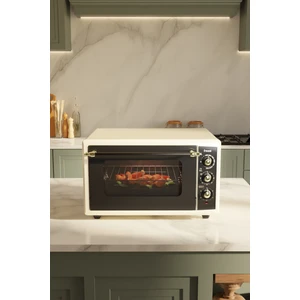 FR-MF01 Vintage Retro 46 Litre Turbo, Lambalı, Termostatlı, Saatli Midi Fırın 2000W