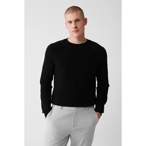 Erkek Siyah Bisiklet Yaka Reglan Kol Triko Kazak A32Y5155