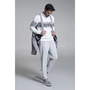 Erkek Beyaz Sweatshirt Bisiklet Yaka Interlok Kumaş Baskılı Regular Fit A32y1312