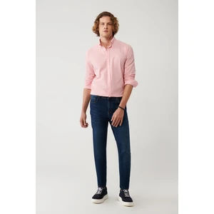 Erkek Koyu Mavi Eskitme Yıkamalı Esnek Jean Pantolon B003510