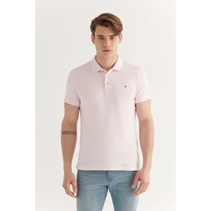 Erkek Açık Pembe Polo Yaka T-shirt %100 Pamuk Serin Tutan Regular Fit E001004