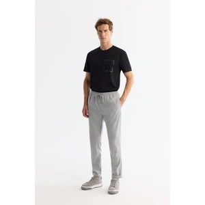 Erkek Gri Yandan Cepli Beli Lastikli Bağcıklı Duble Paça Jogger Pantolon E003000