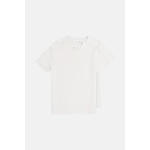 Erkek Beyaz 2'li %100 Pamuk Bisiklet Yaka T-Shirt E001012