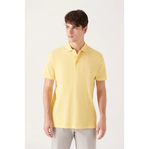 Erkek Sarı %100 Pamuk Serin Tutan Polo Yaka T-shirt E001004