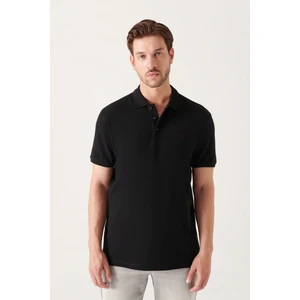 Erkek Siyah %100 Pamuk Serin Tutan Polo Yaka T-shirt E001004
