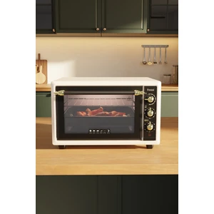 FR-MF01 Vintage Retro 34 Litre Turbo, Lambalı, Termostatlı, Saatli Midi Fırın 1500W