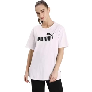 PUMA ESS Logo Boyfriend Tee 586868-02 KADIN Beyaz Tişört