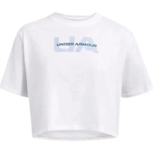 UNDER ARMOUR UA W Boxy Crop Branded SS 1386846-100 Kadın Beyaz  Spor Tişört