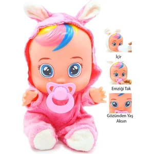 Global Toys Mavi Beyaz ve Pembe Renk Ağlayan ve Konuşan Et Bebek