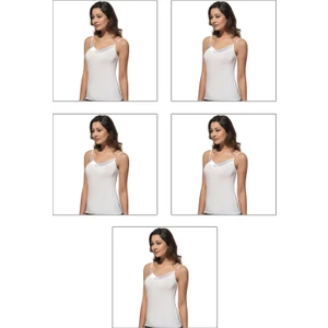 Özkan Underwear 5'li Paket  Saten İp Askılı Kadın Atlet 2040