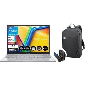 X1504VA-NJ104P21 Intel I5-1335U 16GB 512GB SSD 15.6" Windows 11 Pro Taşınabilir Bilgisayar + Lenovo B210 15.6" Siyah Çanta