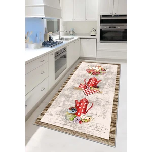 Mutfak Halısı Desenli Dijital Baskı Yıkanabilir Kaymaz Taban