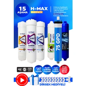 H-MAX Reverse Osmosis System 75 Gpd Membranlı Kapalı Kasa Su Arıtma Cihazı 6'Lı Filtre Seti - 0057
