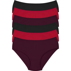 Pamuklu,yüksek Bel, Fitilli, 6'lı Kadın Külot