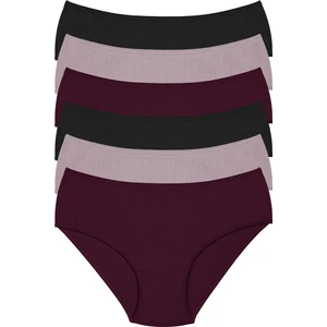 Pamuklu,yüksek Bel, Fitilli, 6'lı Kadın Külot