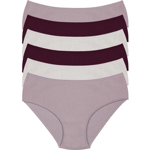 Pamuklu,yüksek Bel, Fitilli, 6'lı Kadın Külot