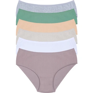 Pamuklu,yüksek Bel, Fitilli, 6'lı Kadın Külot