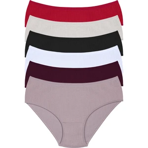 Pamuklu,yüksek Bel, Fitilli, 6'lı Kadın Külot