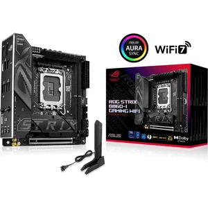 Rog Strıx B860-I Gamıng Wıfı Intel B860 LGA1851 Ddr5 8800 Dp HDMI Usb4 Çift M2 Usb3.2 Gen 2x2 Wifi 7 + Bt Aura Rgb 2.5gbit Lan Mini Itx 10+1+2+1 Güç Aşamaları, 1xgen5 M.2