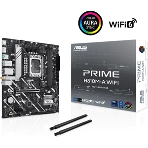 Prıme H810M-A Wıfı Intel H810 LGA1851 Ddr5 6400 Dp HDMI Çift M2 Usb3.2 Ax Wifi + Bt Aura Rgb Matx 6+1+1+1 Güç Aşamaları, Asus 5x Protectıon Iıı, Ready For Advanced Aı Pc
