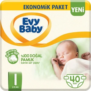 Evy Baby Bebek Bezi 1 Beden Yenidoğan 40 Adet Yeni Paket