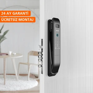Akıllı Kilit DDL303 - Iç Kilitli & Montaj Dahil - Wifi ile Uzaktan Açılan, Parmak İzi,  Şifre, Kart