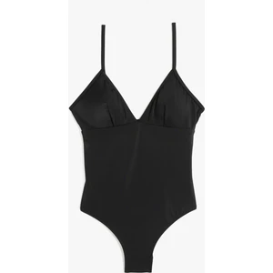 Astarlı Derin V Yaka Ince Askılı Mayo