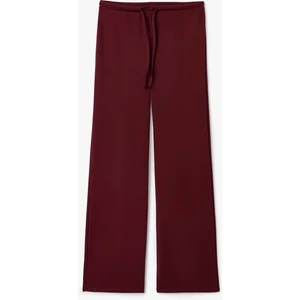 Beli Bağcıklı Rahat Kesim Düz Paça Pantolon