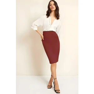 Cng Moda Battal Beden Ofis Şıklığı Scuba Kumaş Kalem Etek
