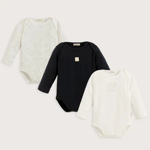 Cool Bear 3'lü Body Set Ekru/lacivert