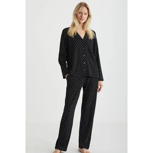 Polka Düğmeli Pijama Takımı