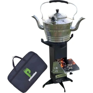 Roket Soba, Rocket Stove, Kamp Ocağı, Odunlu Kamp Sobası Çantalı