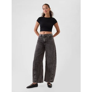 Kadın Siyah High Rise Horseshoe Jean Pantolon