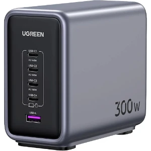 Nexode 300W Gan 5 Portlu Hızlı Şarj Cihazı Istasyonu, 4xusb-C, 1xusb-A, Gri - 90903
