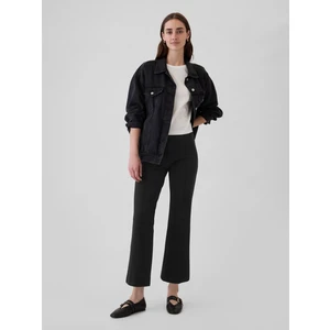 Kadın Siyah High Rise Crop Pantolon