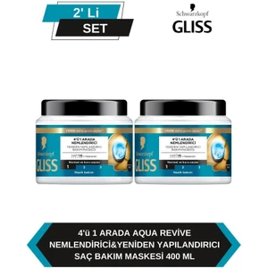 4'ü 1 Arada Nemlendirici & Yeniden Yapılandırıcı Saç Bakım Maskesi Aqua 400 Mlx2