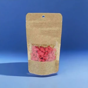 Kraft Pencereli Kilitli Doypack 8.5 x 14.5 x 5 ( 25 Adet )