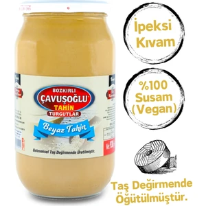Az Kavrulmuş Beyaz Tahin Cam Kavanoz 930g