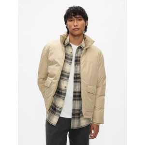 Erkek Bej Geri Dönüştürülmüş PrimaLoft® Puffer Şişme Mont
