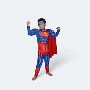 Süperman Kaslı Kostüm Maskeli ve Pelerinli Kaslı Süperman Çocuk Kostümü