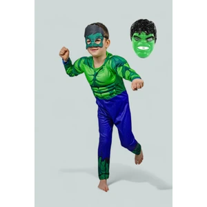 Hulk Kostümü Kaslı 2 Maskeli Hulk Çocuk Kostümü Maskeli Kaslı Parti Özel Gün Kıyafeti