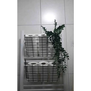 Asılabilir Havlupan Düzenleyici Banyo Havluluk Kurutma Sepeti Tuvalet Kağıdı Organizer