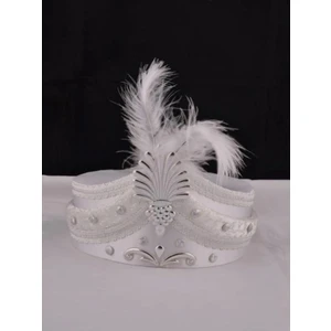 Sünnet Şapkası Beyaz-Gümüş