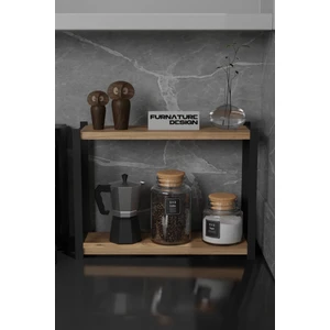 Furnature Design Metal Mutfak Tezgah Üstü Organizer 2 Yüksek Raflı Banyo Mutfak Düzenleyici Atlantik Çam