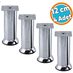Mobilya Ayak Krom Baza Koltuk Kanepe Yatak Çekyat Destek Ayağı 12 cm Metal Yükseltici Ayaklar 4 Adet