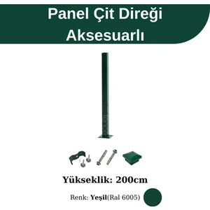 200 cm Profil Direk - Panel Çit Direği (Aksesuarlı)