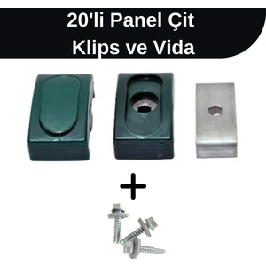 Panel Çit Klips Bağlantı Aparatı 20 Adet (Vida Dahil)